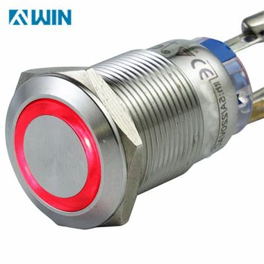 19 mm metalni prekidač s crvenim LED -om